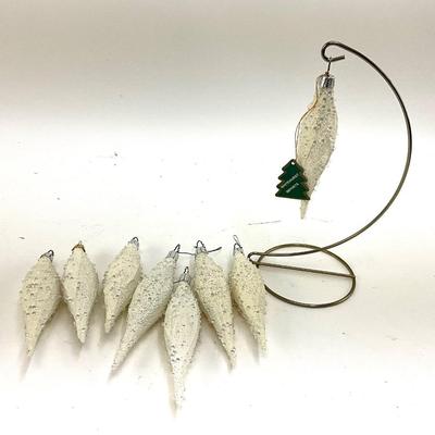 650 Lot of 8 Whitehurst Glass Teardrop Ornaments with Water Look