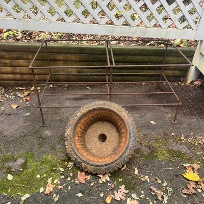 Iron Plant Pot & Rebar Garbage Can Holder (BY-MG)