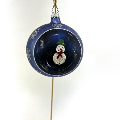 658 Handblown and Handpainted Glass Snowman 4" Ornament