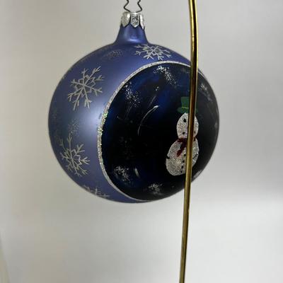 658 Handblown and Handpainted Glass Snowman 4" Ornament