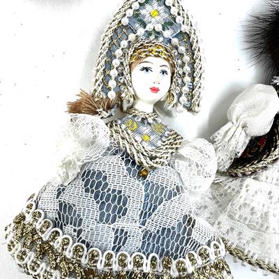 664 Set of 11 4" Handmade Russian Doll Ornaments