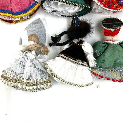 664 Set of 11 4" Handmade Russian Doll Ornaments