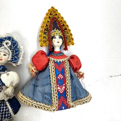 664 Set of 11 4" Handmade Russian Doll Ornaments