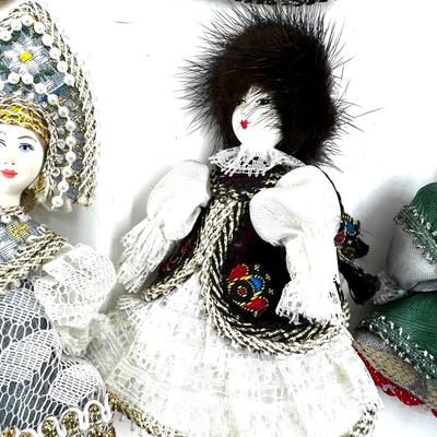 664 Set of 11 4" Handmade Russian Doll Ornaments