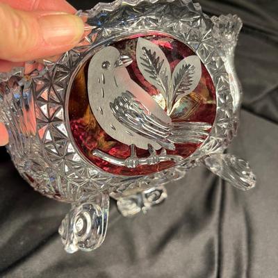 Polish Crystal with Cranberry highlights Candy box