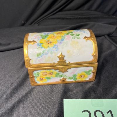 Hand painted china camelback box