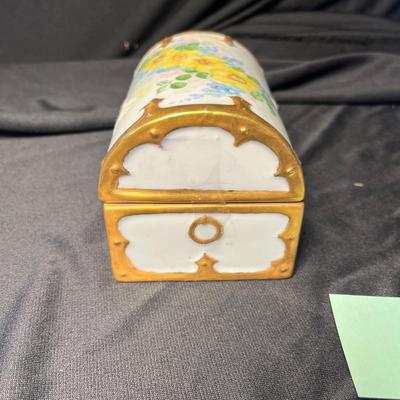 Hand painted china camelback box