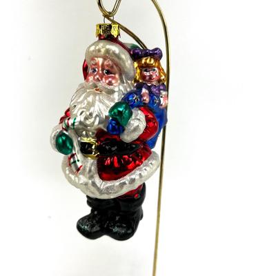 681 Large 6" Christopher Radko Christmas Santa with Toy Sack