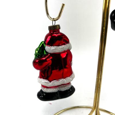 686 Two Glass Santa Ornaments