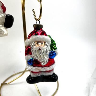 686 Two Glass Santa Ornaments
