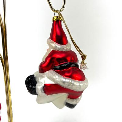 686 Two Glass Santa Ornaments