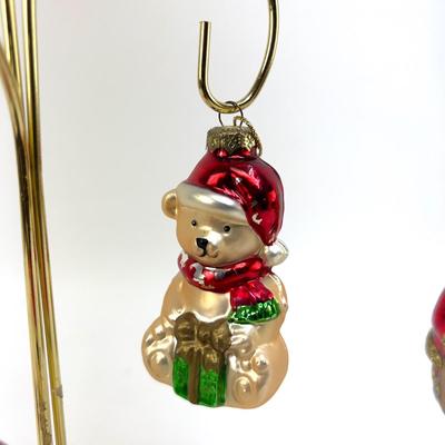 689 Lot of 5 Glass Ornaments Angles and Bear