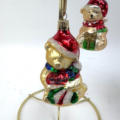 689 Lot of 5 Glass Ornaments Angles and Bear