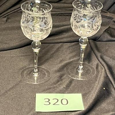 Hand cut wine glasses