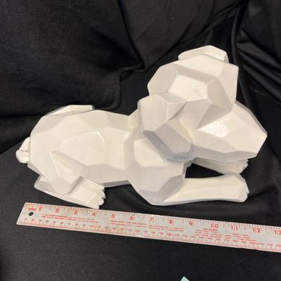 Cubist White Dog Figures