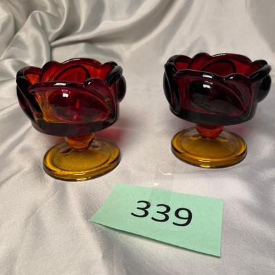 Vintage Amberina Candles