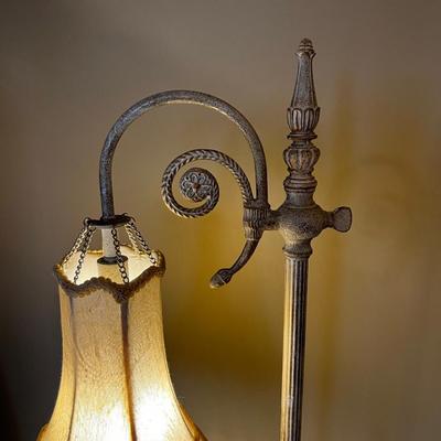 Wrought Iron Parlor Lamp in Antique White