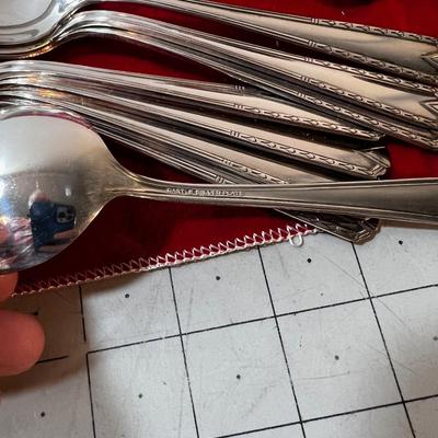 Castle Art Deco Silver Plate Silverware Set for 8 plus Serving Pieces