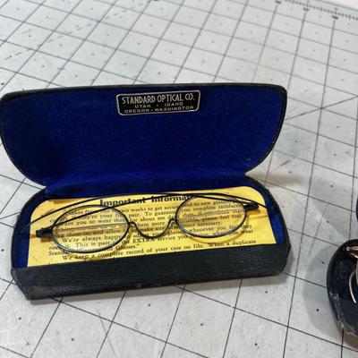 2 pairs of Antique Eye Glasses with cases one pair is Gold Filled. 