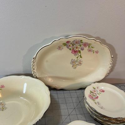 Partial Dinnerware Set Homer Laughlin Design Vintage 1940's 