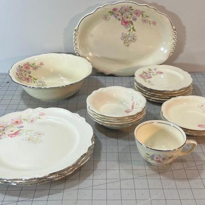 Partial Dinnerware Set Homer Laughlin Design Vintage 1940's 