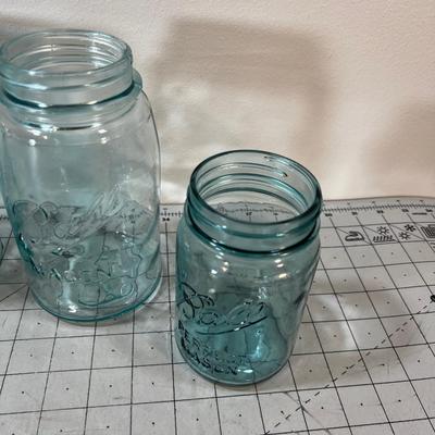 Antique Ball Mason Jars (4) Blue 
