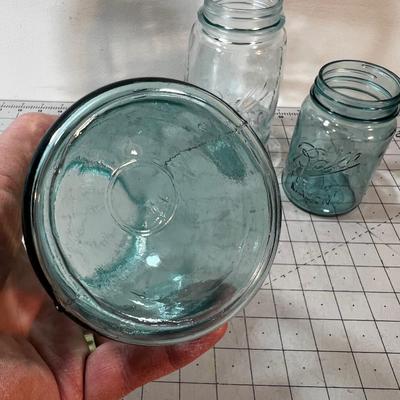 Antique Ball Mason Jars (4) Blue 