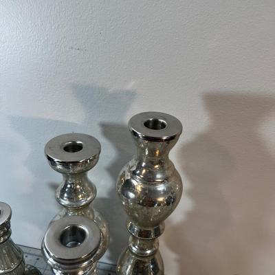 Mercury Glass Candle Sticks  