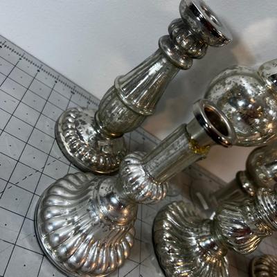 Mercury Glass Candle Sticks  