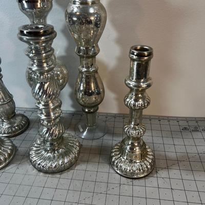 Mercury Glass Candle Sticks  