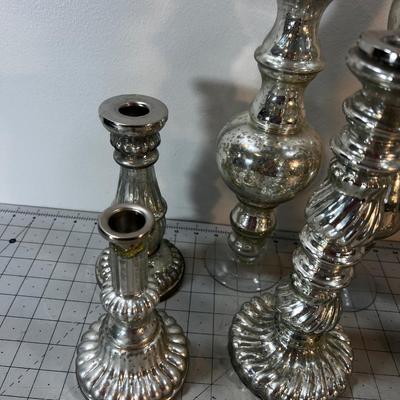 Mercury Glass Candle Sticks  