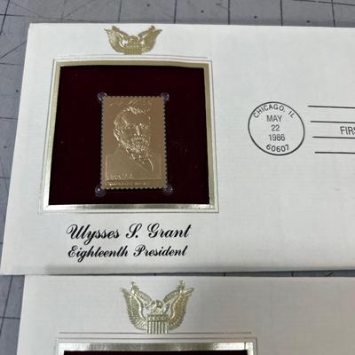 First Day of Issue, 22 K Gold Stamps COLLECTIBLE!!!