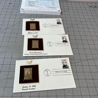 First Day of Issue, 22 K Gold Stamps COLLECTIBLE!!!