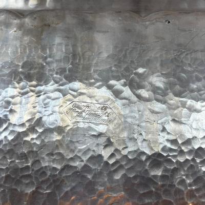 Hammered Aluminum Serving Tray Floral Design