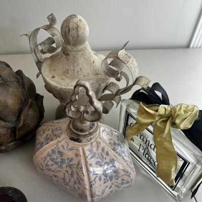 Super Lot of Decorative Items: Artichoke, Candle Stick, Frame etc. 