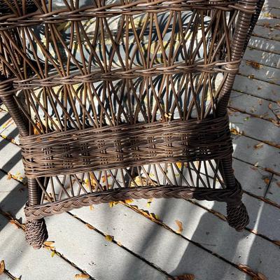 LARGE Brown Wicker Patio Set: Sofa, 2 chairs, coffee table and ottoman