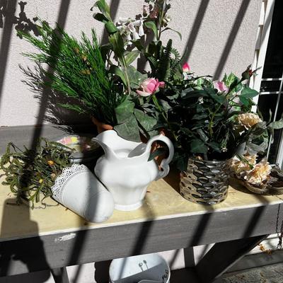 Plants and Faux Florals Outside
