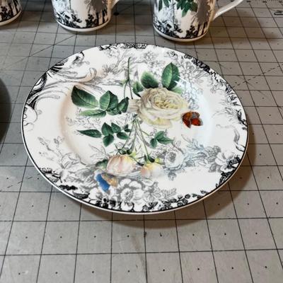 Rose Toile Pattern of Dessert Set 