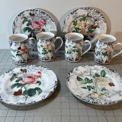 Rose Toile Pattern of Dessert Set 