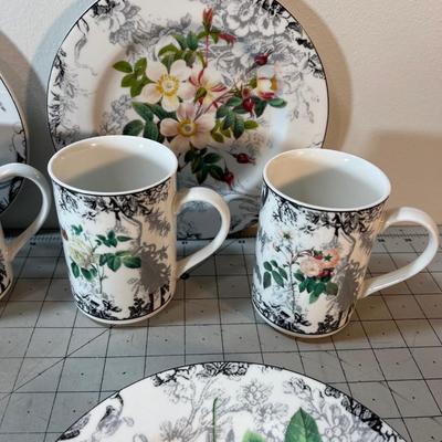Rose Toile Pattern of Dessert Set 