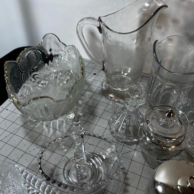 Ginormous Clear Glass Fancy Serving Items