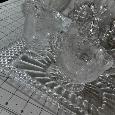 Ginormous Clear Glass Fancy Serving Items