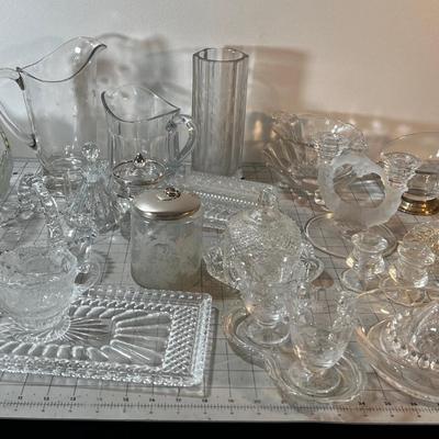 Ginormous Clear Glass Fancy Serving Items