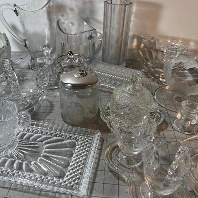 Ginormous Clear Glass Fancy Serving Items
