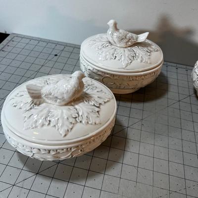 4 Pheasant Covered Smaller Tureen Cover Dishes