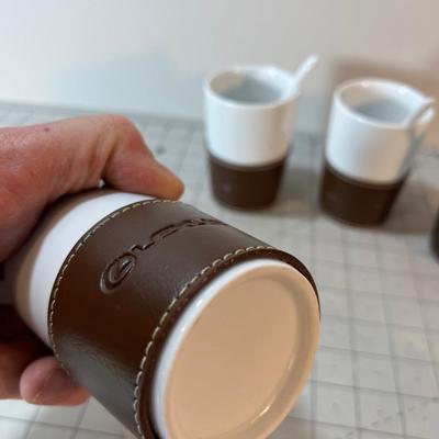 Incredible LEXUS Tea Cup with Leather Cozy and Ceramic Spoon 