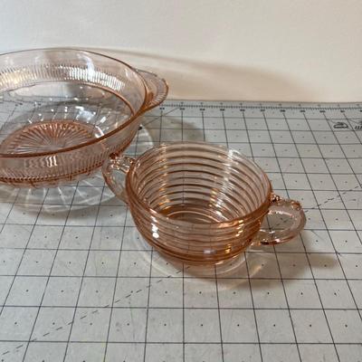 3 Pieces of Pink Depression Glass 