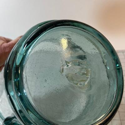 Large Blueish Hand Blown Planter OR Ice Bucket
