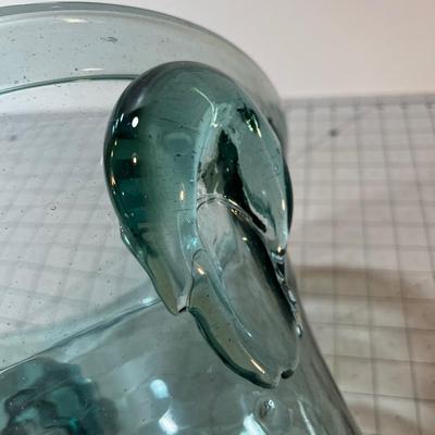 Large Blueish Hand Blown Planter OR Ice Bucket