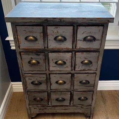 Shabby Chic Store Bin, Gray Blue 